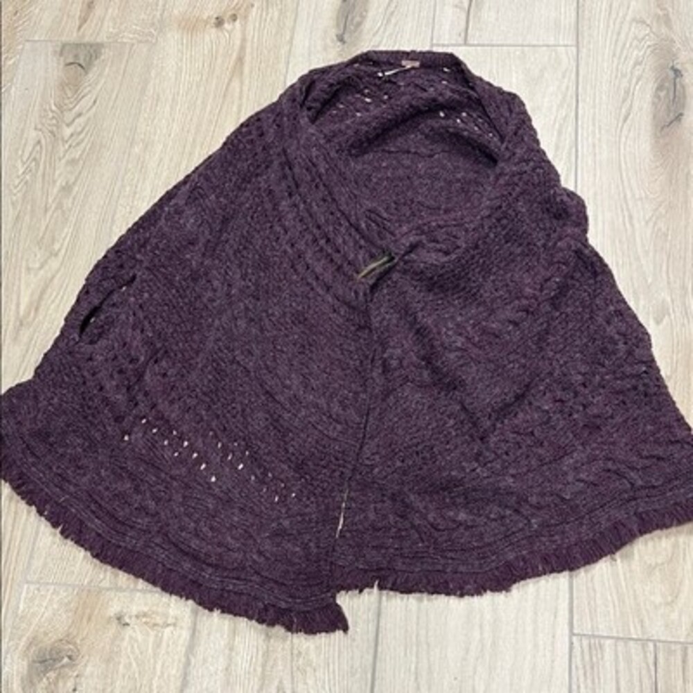 Free People Plum Knit Poncho